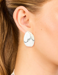 Waterproof Stainless Steel Statement Organic Pebble Earrings - link has visual effect only