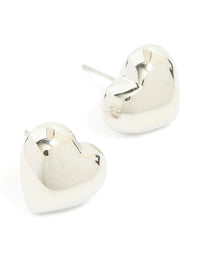 Waterproof Stainless Steel Small Chunky Heart Stud Earrings - link has visual effect only