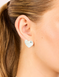 Waterproof Stainless Steel Puffy Heart Stud Earrings - link has visual effect only