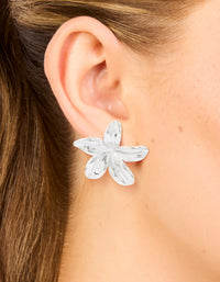 Waterproof Stainless Steel Small 5-Petal Flower Earrings - link has visual effect only