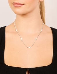 Waterproof Stainless Steel Pearl Station Necklace - link has visual effect only