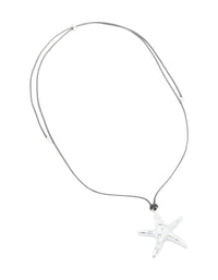 Waterproof Stainless Steel Starfish Cord Necklace - link has visual effect only