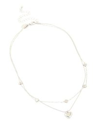 Waterproof Stainless Steel Multi Heart Charms Layered Necklace - link has visual effect only