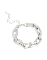 Waterproof Stainless Steel Large Paperclip Chain Bracelet - link has visual effect only