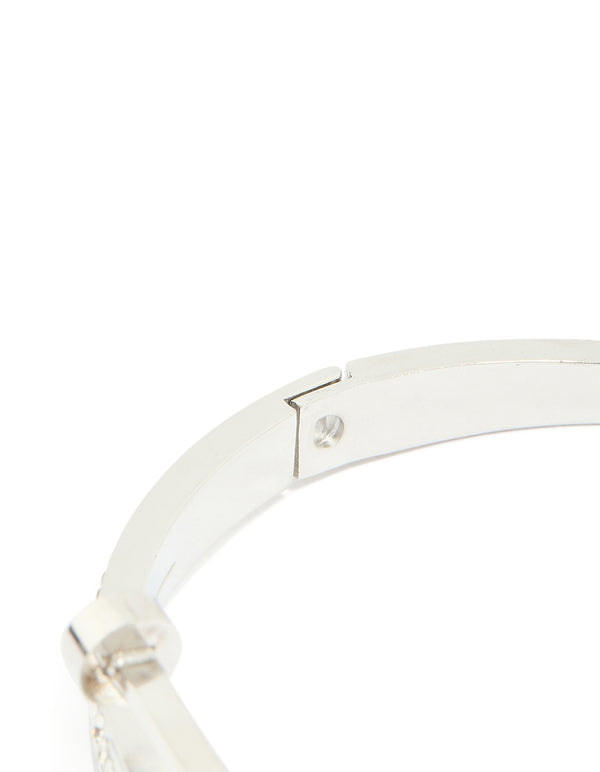 Waterproof Stainless Steel Cubic Zirconia Nail Hinge Bangle