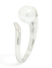 Waterproof Stainless Steel Pearl Open Wrap Around Ring - link has visual effect only