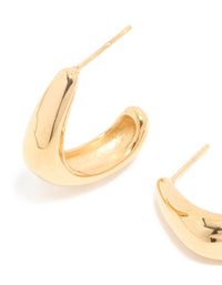 Waterproof Gold Plated Stainless Steel Banana Shape Hoop Earrings - link has visual effect only
