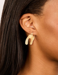Waterproof Gold Plated Stainless Steel Etched Chunky Hoop Earrings - link has visual effect only