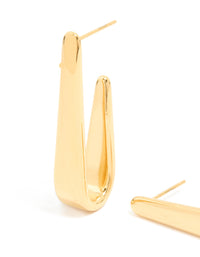 Waterproof Gold Plated Stainless Steel Long Drop Hoop Earrings - link has visual effect only