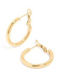 Waterproof Gold Plated Stainless Steel Hoop Earrings 30 MM - link has visual effect only