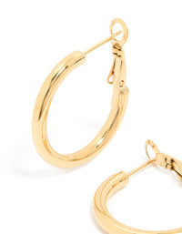 Waterproof Gold Plated Stainless Steel Hoop Earrings 30 MM - link has visual effect only
