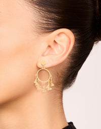 Waterproof Gold Plated Stainless Steel Butterfly Charms Hoop Earrings - link has visual effect only