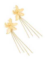 Waterproof Gold Plated Stainless Steel Flower Snake Chain Earrings - link has visual effect only