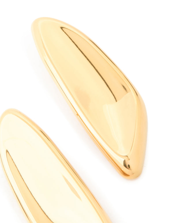 Waterproof Gold Plated Stainless Steel Shield Stud Earrings