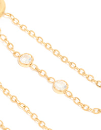 Waterproof Gold Plated Stainless Steel Cubic Zirconia Chain Huggie Drop Earrings - link has visual effect only