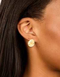 Waterproof Gold Plated Stainless Steel Chunky Pebble Huggie Earrings - link has visual effect only