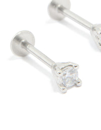 Surgical Steel Cubic Zirconia Flat Back Studs - link has visual effect only