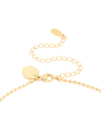 Waterproof Gold Plated Stainless Steel Bezel Tiger's Eye Semi Precious Stone Necklace - link has visual effect only