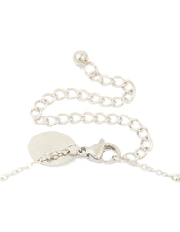 Featuring waterproof stainless steel necklace with mary charm, cross and balls in silver statement styling clasp detail view - link has visual effect only