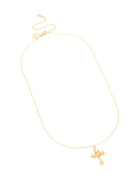 Waterproof Gold Plated Stainless Steel Gothic Cross Necklace - link has visual effect only