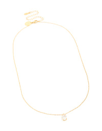 Waterproof Gold Plated Stainless Steel Oval Cubic Zirconia Pendant Necklace - link has visual effect only