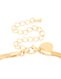 Waterproof Gold Plated Stainless Steel Snake Chain & Heart Pendant Layered Necklace - link has visual effect only