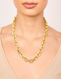 Waterproof Gold Plated Stainless Steel Thick Chain Necklace - link has visual effect only