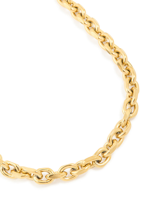 Waterproof Gold Plated Stainless Steel Thick Chain Necklace