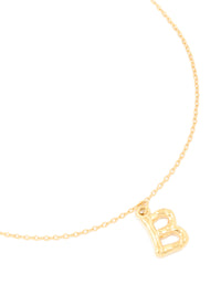 Waterproof Gold Plated Stainless Steel Bamboo Letter B Necklace - link has visual effect only