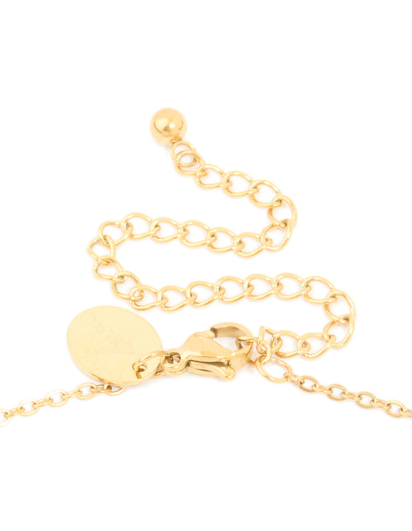 Waterproof Gold Plated Stainless Steel Bamboo Letter J Necklace