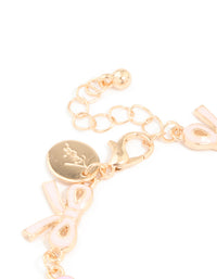 Kids Gold Bow Charms Bracelet & Bow Ring Set - link has visual effect only