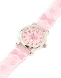 Kids Pink Bow Strap Slap Watch - link has visual effect only