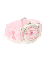 Kids Pink Bow Strap Slap Watch - link has visual effect only