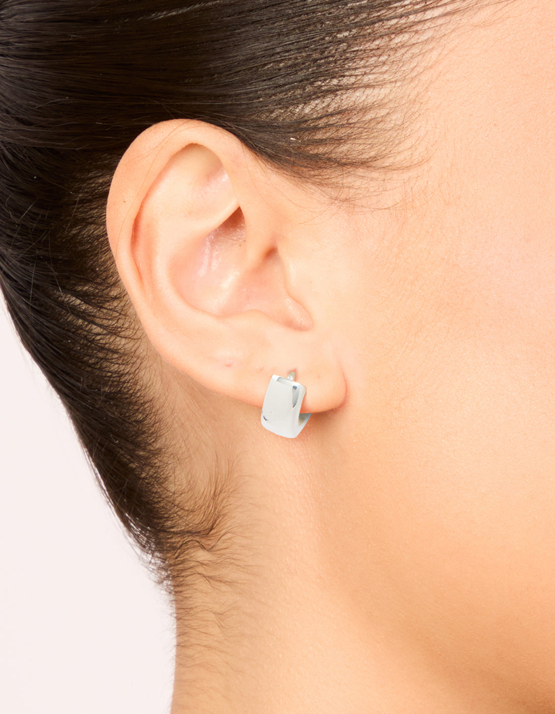 Sterling Silver Chubby Huggie Earrings