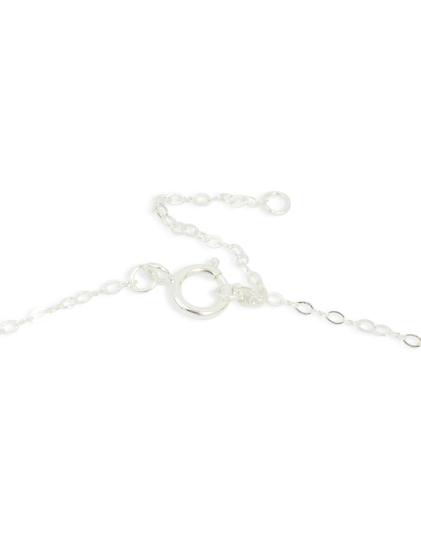 Sterling Silver Molten Round Pendant Necklace