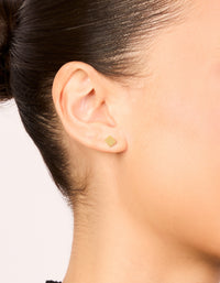 Gold Plated Sterling Silver Textured Stud Earrings - link has visual effect only