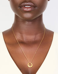 Waterproof Gold Plated Stainless Steel Disc Pendant Necklace - link has visual effect only
