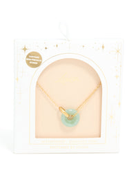 Waterproof Gold Plated Stainless Steel Green Acrylic Doughnut Necklace - link has visual effect only