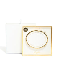 Waterproof Gold Plated Stainless Steel Cubic Zirconia Heart Bangle - link has visual effect only