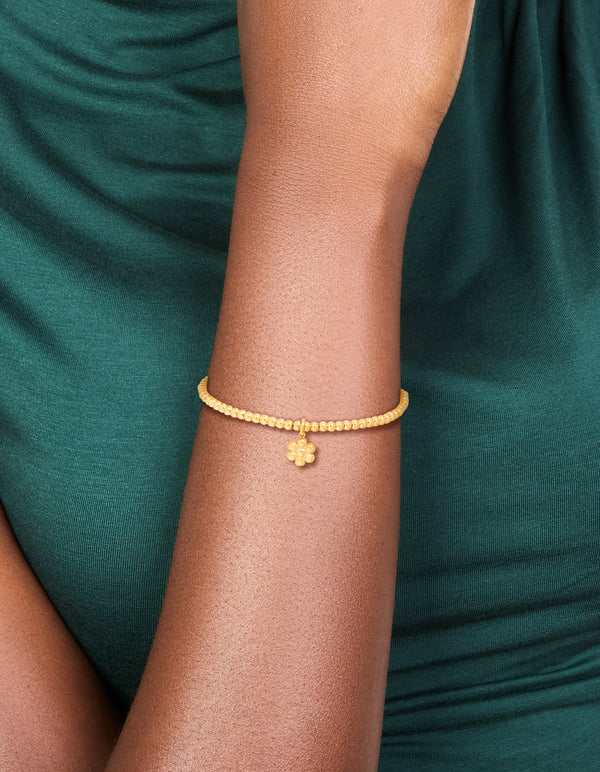 Waterproof Gold Plated Stainless Steel Stretch Flower Bracelet