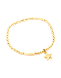 Waterproof Gold Plated Stainless Steel Star Stretch Bracelet - link has visual effect only