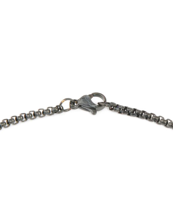 Mens Waterproof Black Coated Metal Stainless Steel Smooth Cross Pendant Necklace