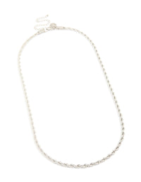 Mens Waterproof Stainless Steel Large Twist Chain Necklace - link has visual effect only