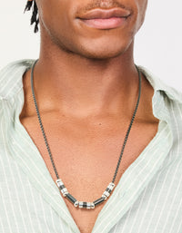 Mens Waterproof Stainless Steel Mixed Rondelle Necklace - link has visual effect only