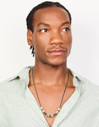 Mens Waterproof Stainless Steel Mixed Rondelle Necklace - link has visual effect only