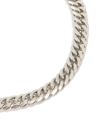 Mens Waterproof Stainless Steel Smooth Cuban Link Bracelet - link has visual effect only