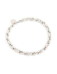 Mens Waterproof Stainless Steel Twist Link Chain Bracelet - link has visual effect only