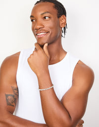 Mens Waterproof Stainless Steel Twist Link Chain Bracelet - link has visual effect only