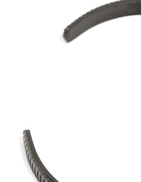 Mens Waterproof Black Stainless Steel Detailed Wrist Cuff - link has visual effect only