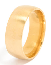 Mens Waterproof Gold Plated Stainless Steel Band Ring - link has visual effect only